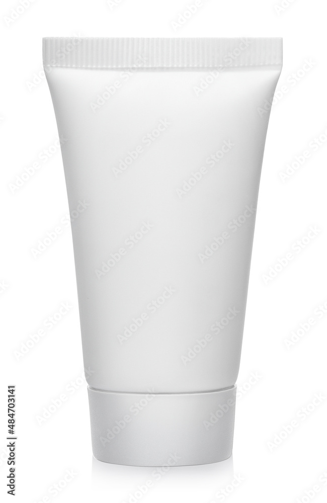White cream tube, isolated on white background White cream tube, isolated on white background