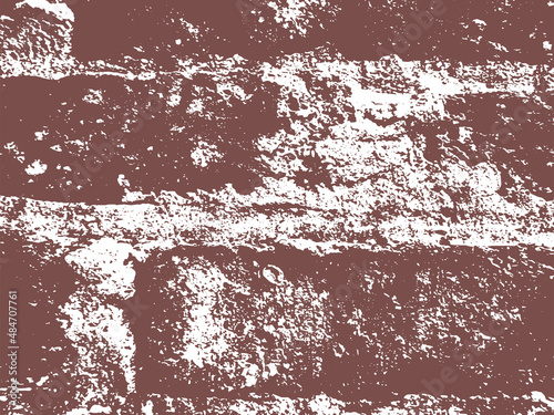Old brick wall detail vector pattern overlay. Urban grunge texture background.
