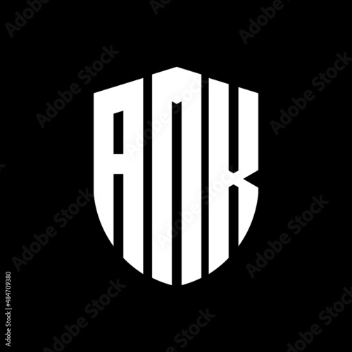 AMK letter logo design. AMK modern letter logo with black background. AMK creative  letter logo. simple and modern letter logo. vector logo modern alphabet font overlap style. Initial letters AMK   photo