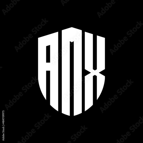 AMX letter logo design. AMX modern letter logo with black background. AMX creative  letter logo. simple and modern letter logo. vector logo modern alphabet font overlap style. Initial letters AMX   photo