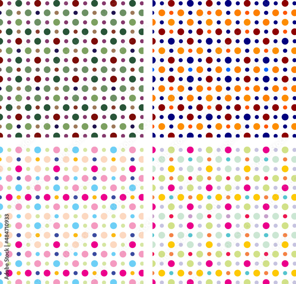 Colorful Dotted Pattern Design Set