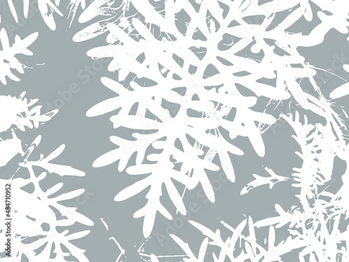 Leaf snowflake vector overlay texture. Silverdust foliage background pattern. photo
