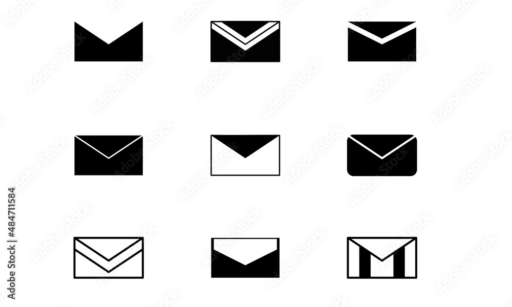 set of collection of message icons, silhouettes and message lines with various vector shapes. set of collection of message icons, silhouettes and message lines with various vector shapes.