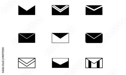 set of collection of message icons, silhouettes and message lines with various vector shapes.