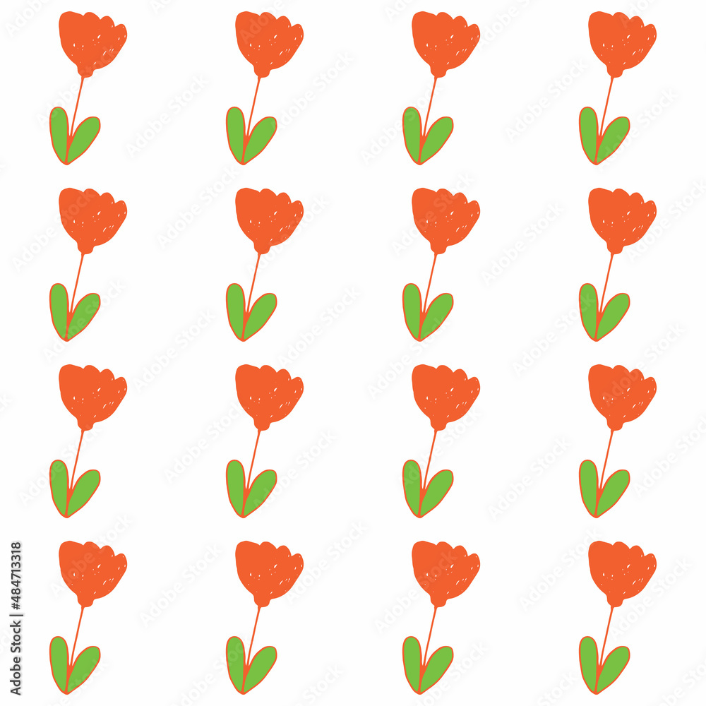 seamless vector pattern of red stylized flowers seamless vector pattern of red stylized flowers
