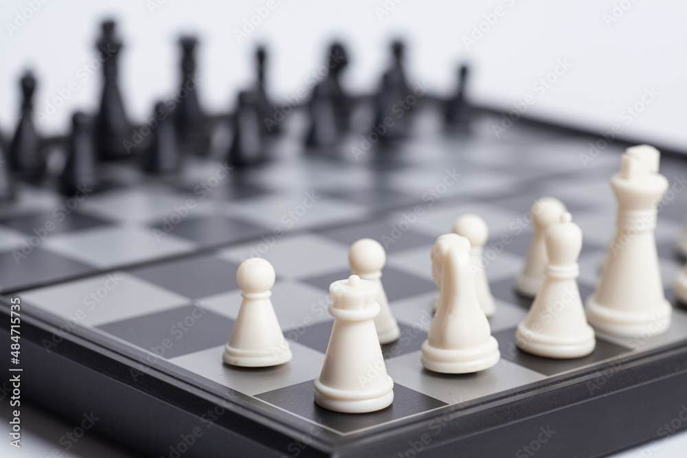 Chess board set up to begin a game Chess board set up to begin a game