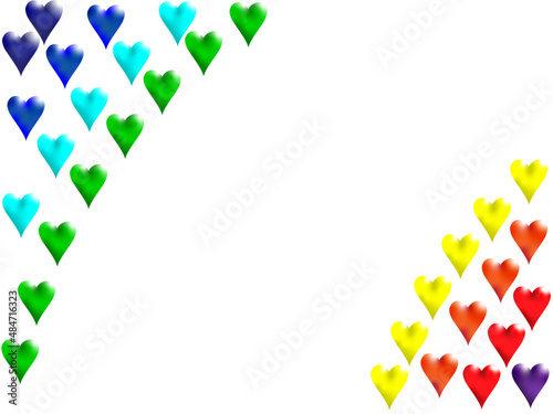 Rahmen aus Herzen Regenbogen, Vektor
