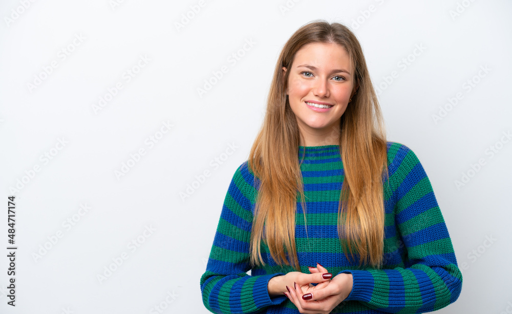 Young caucasian woman isolated on white background laughing Young caucasian woman isolated on white background laughing