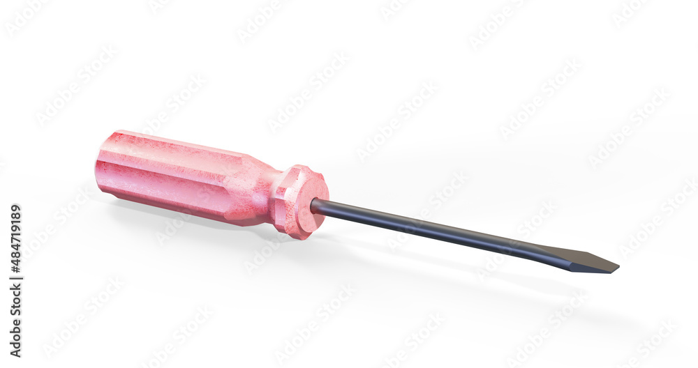 3d render illustration of screwdriver isolated 3d render illustration of screwdriver isolated