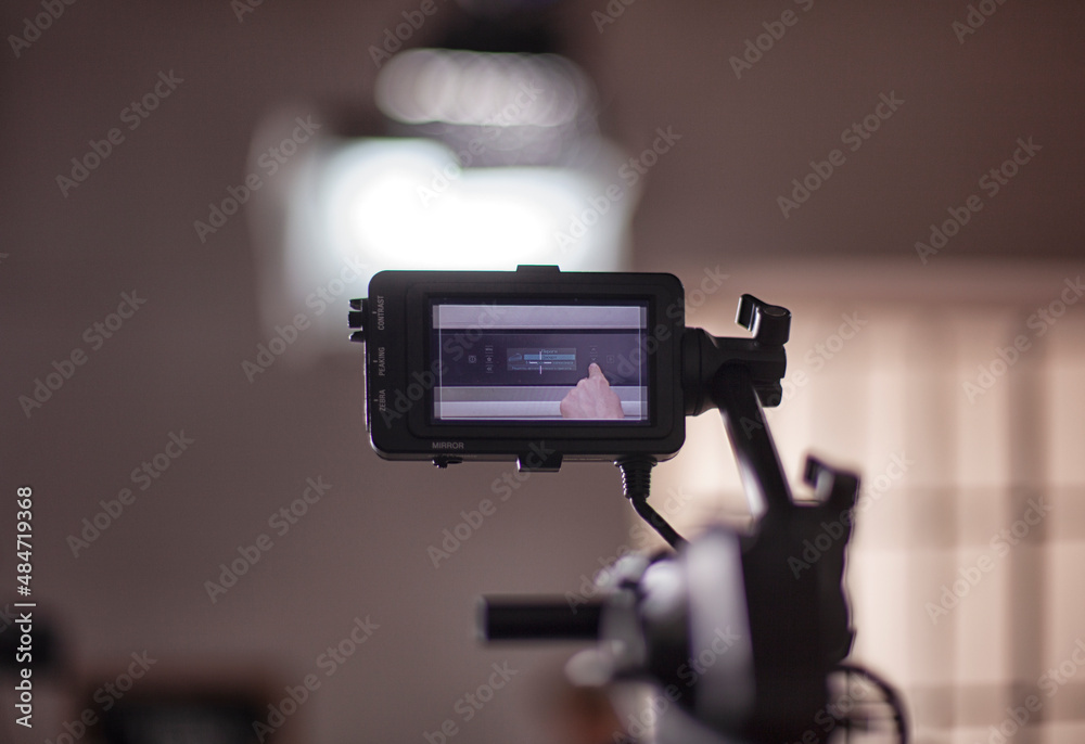 Professional digital video camera cinematography in the pavilion.