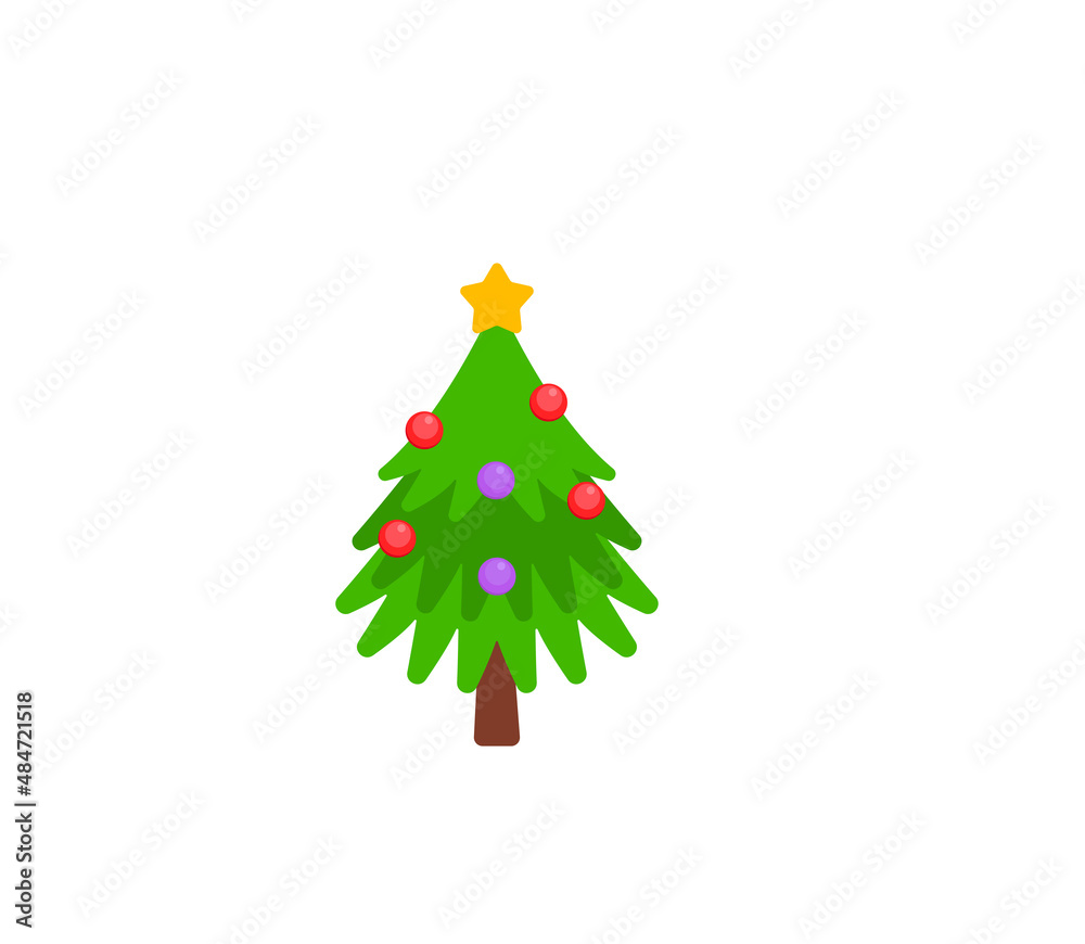 Christmas tree vector isolated icon. Emoji illustration. Evergreen tree vector emoticon Christmas tree vector isolated icon. Emoji illustration. Evergreen tree vector emoticon