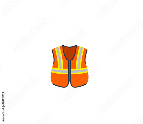 Safety vest vector isolated icon. Emoji illustration. Protective jacket vector emoticon
