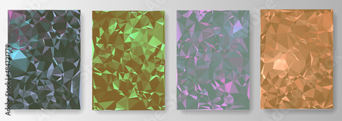 Collection polygonal backgrounds In style low poly