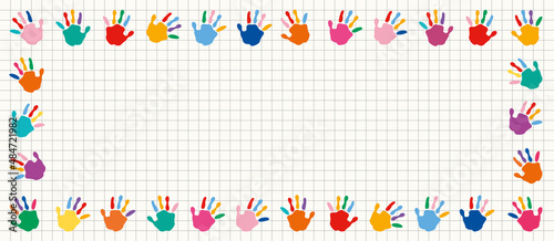 Colorful Painted Hands Of Little Children