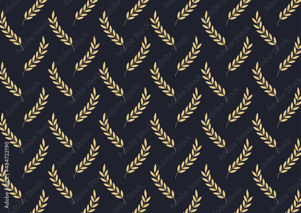 Fototapeta premium Wheat pattern wallpaper. oat symbol. free space for text. rice sign. Rice pattern wallpaper.