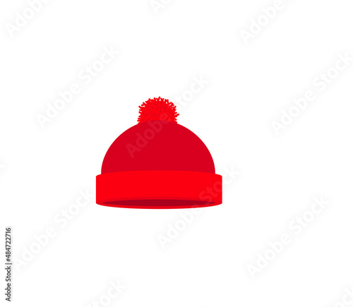 Wool hat vector isolated icon. Emoji illustration. Knit hat vector emoticon