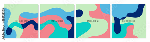 Hand drawn abstract design background. Social media template.