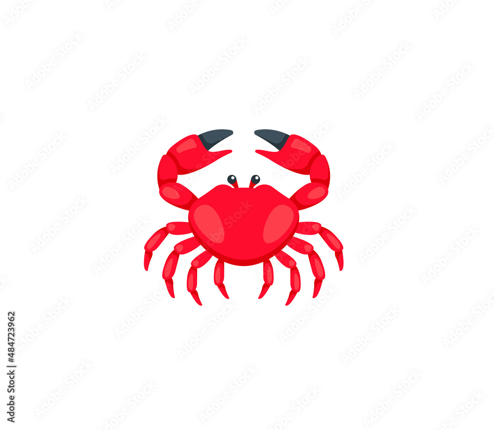 Crab vector isolated icon. Emoji illustration. Crab vector emoticon