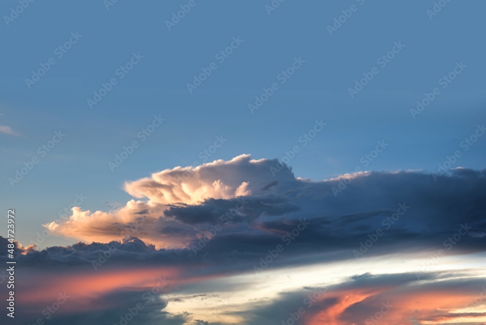 beautiful blue sky. morning and clouds