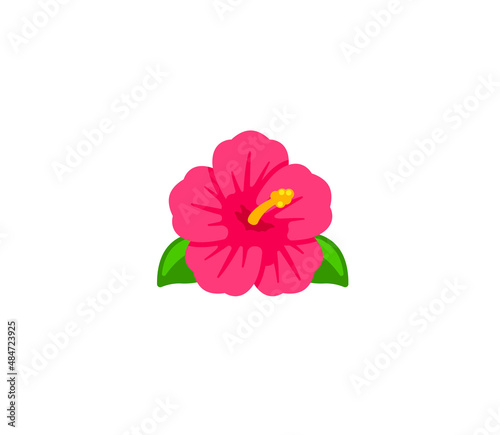 Hibiscus flower vector isolated icon. Emoji illustration. Hibiscus vector emoticon