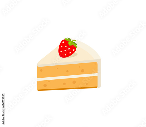 Cake slice vector isolated icon. Emoji illustration. Cake slice vector emoticon