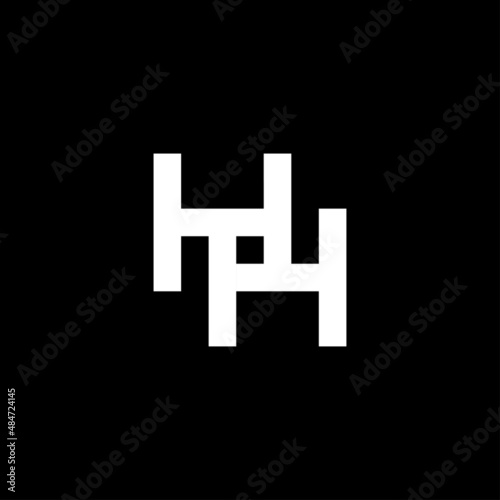 initial letters hh pixel art logo vector