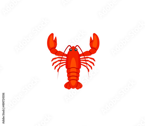 Lobster vector isolated icon. Emoji illustration. Lobster vector emoticon photo