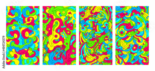 Vector colorful abstract doodle background