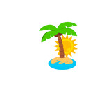 Island with palm vector isolated icon. Emoji illustration. Island vector emoticon