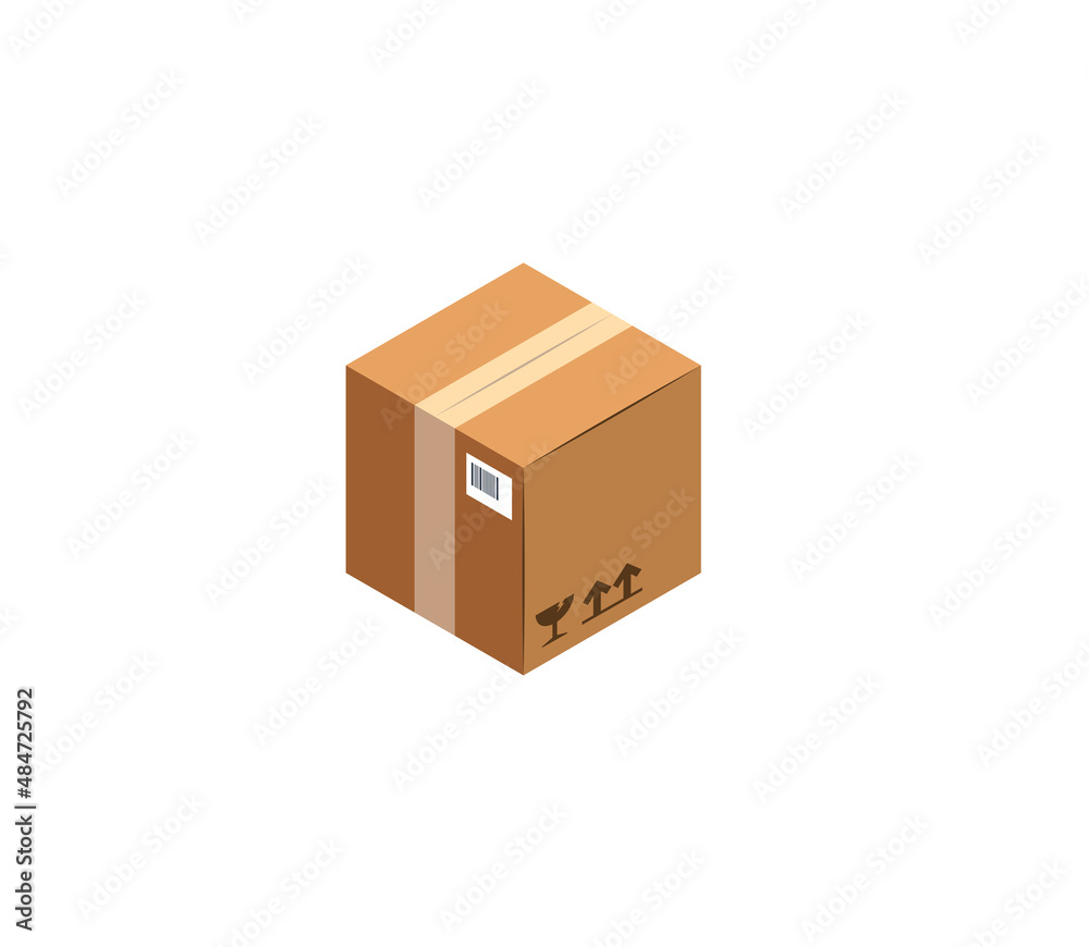 Vecteur Stock Package vector isolated icon. Carton box emoji illustration.  Carton box vector isolated emoticon | Adobe Stock