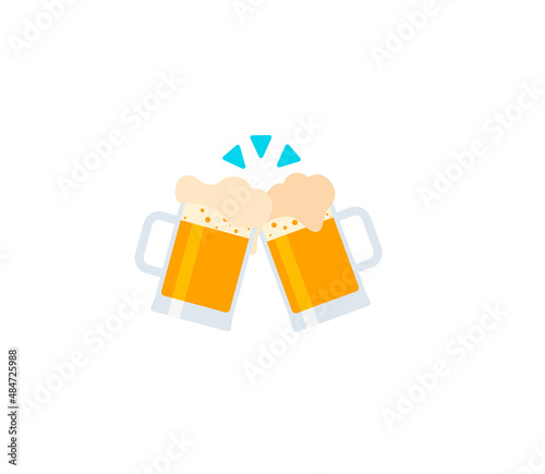 Clinking Beer Mugs vector isolated icon. Clinking Beer Mugs emoji illustration. Clinking Beer Mugs vector isolated emoticon