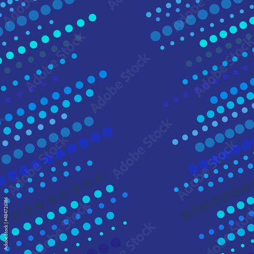 Abstract background of blue toned polka dot lines with copy space ideal for presentations	