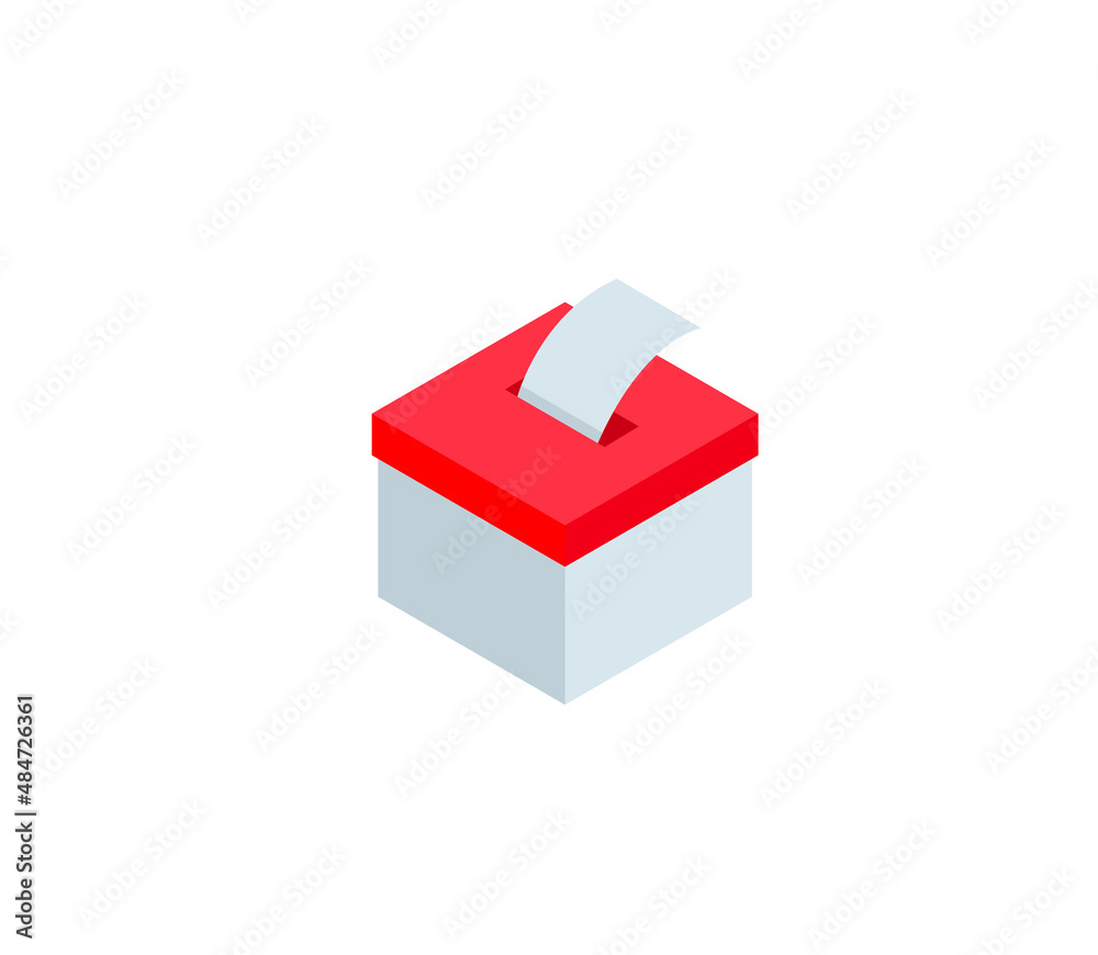 Ballot box vector isolated icon. Emoji illustration. Election box