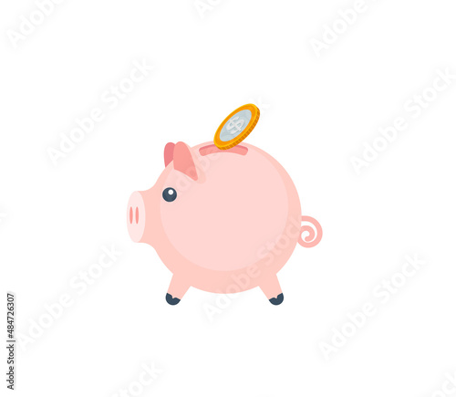 Piggy bank vector isolated icon. Emoji illustration. Piggy bank vector emoticon