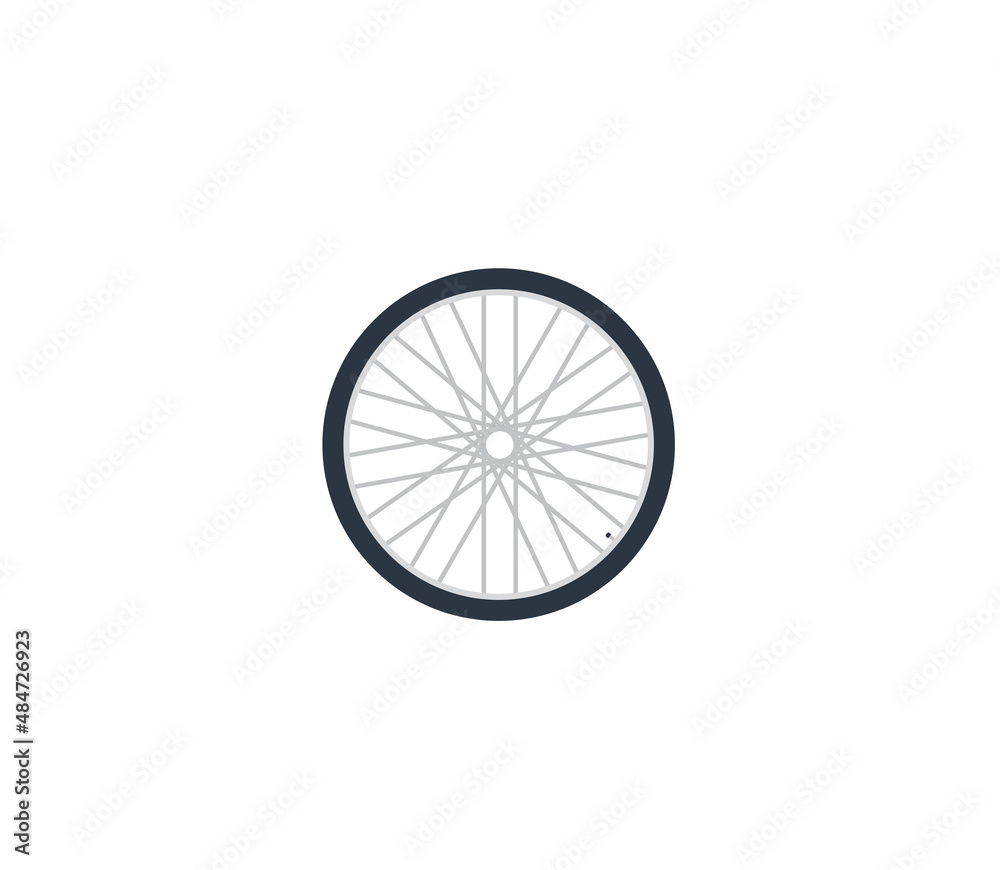 Bicycle wheel vector isolated icon. Emoji illustration. Bike wheel vector emoticon