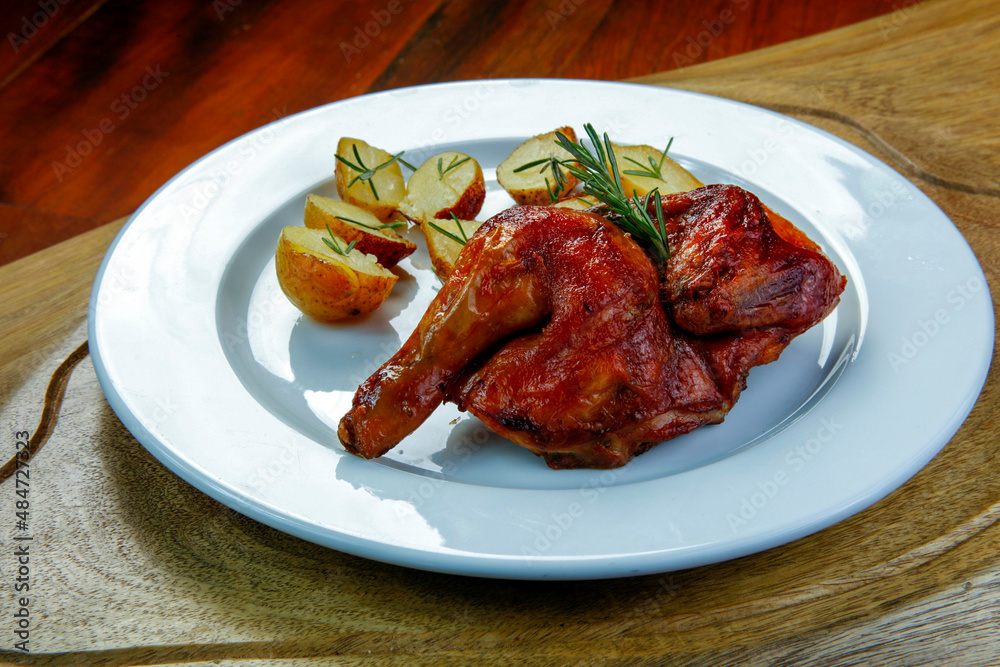 roasted chicken in the wood-fired oven roasted chicken in the wood-fired oven