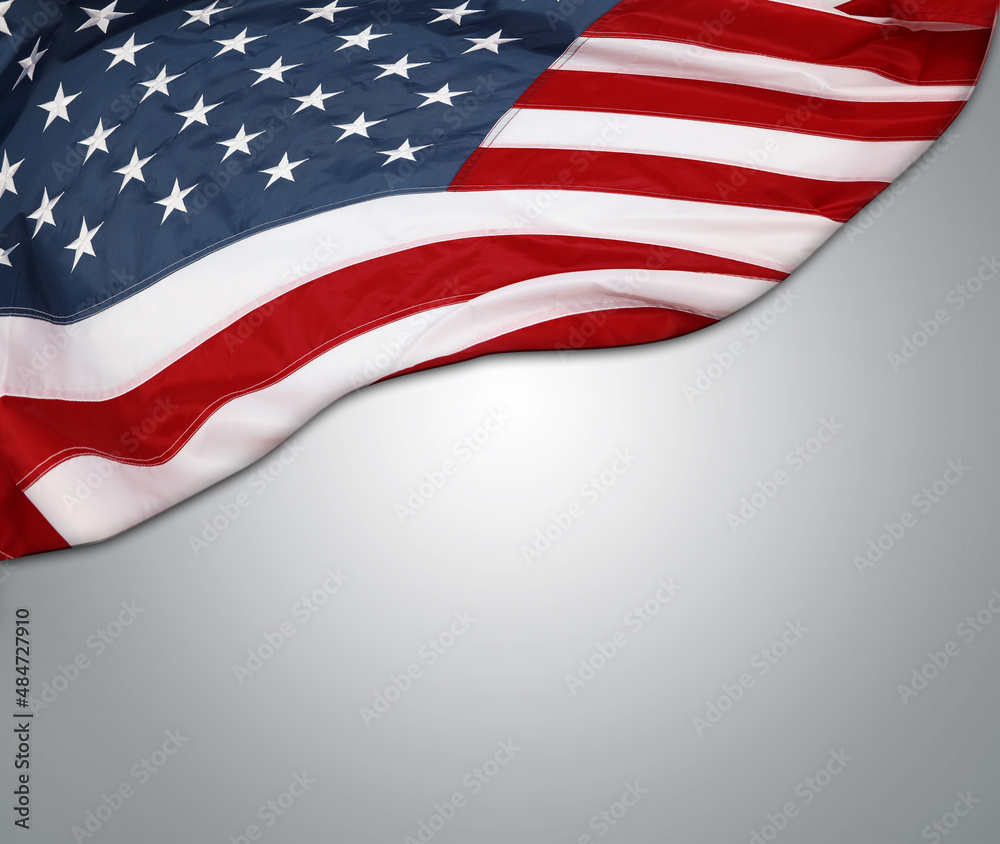 USA flag on grey USA flag on grey
