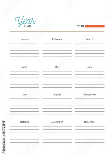 Planner in minimalist style. Diary page for entries and habit tracker. Comfortable, convenient planner for taking notes svg