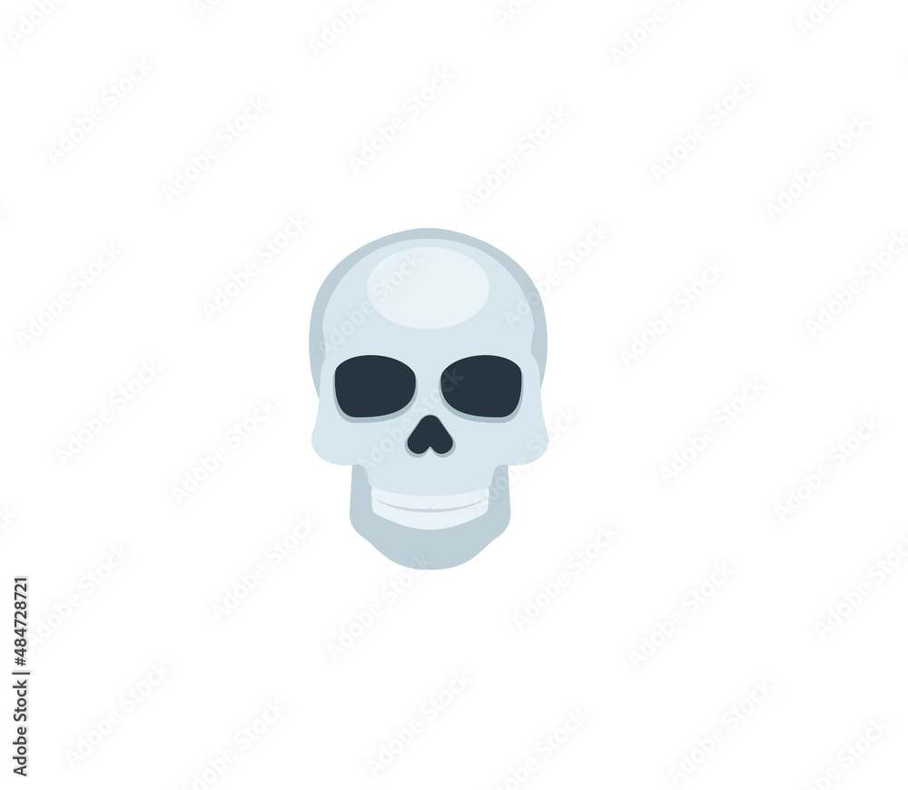 Skull vector isolated icon. Emoji illustration. Skeleton head vector emoticon