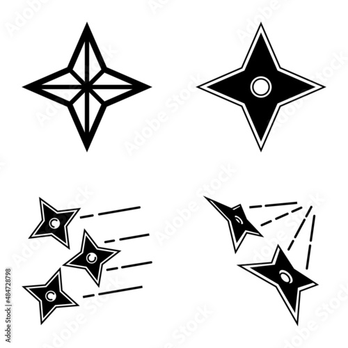 4star Flat Icon Set Isolated On White Background
