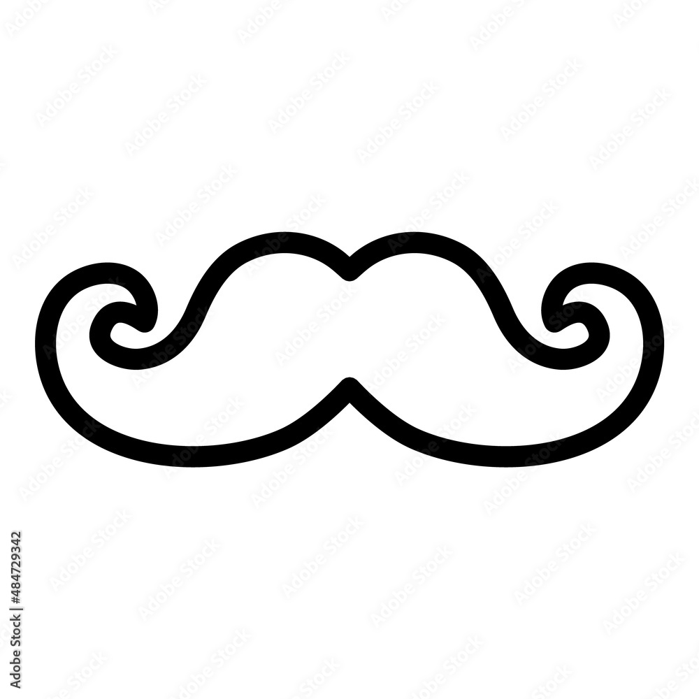 Mustache Flat Icon Isolated On White Background Mustache Flat Icon Isolated On White Background