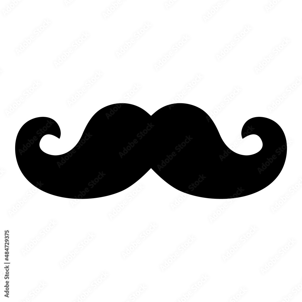 Mustache Flat Icon Isolated On White Background Mustache Flat Icon Isolated On White Background