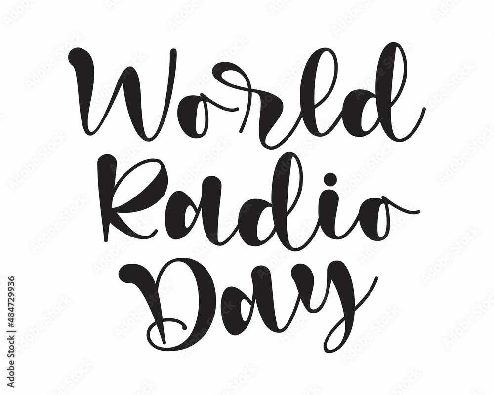 World Radio Day Phrase lettering with white Background