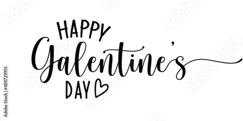 Happy Galentine's ( celebrates female friendship ) Day Continuous One Line Calligraphy with white Background