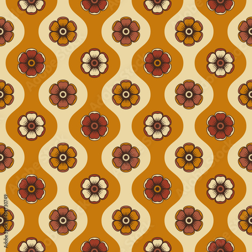 Floral wallpapers inspired by retro 60s wallpapers and fabrics photo