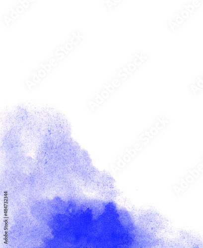hand drawn blue watercolor background with space and texture