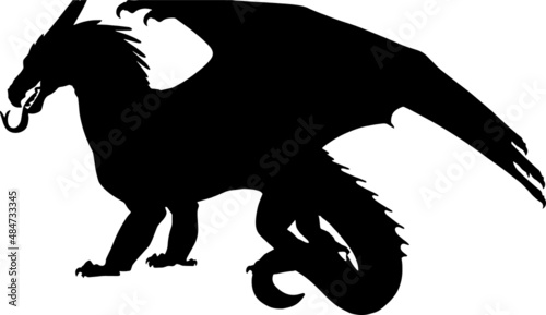 dragon EPS, dragon Silhouette, dragon Vector, dragon Cut File, dragon Vector