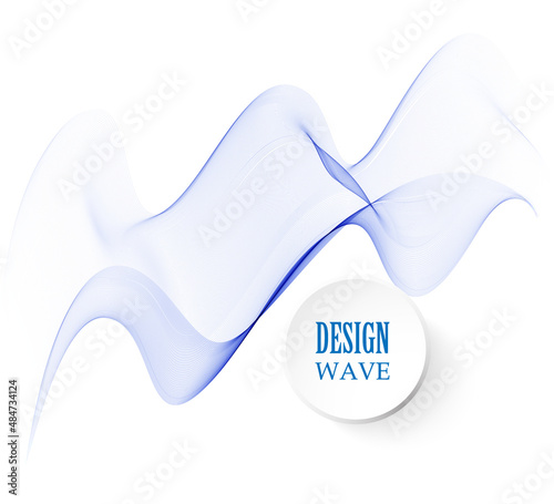 Abstract vector background, transparent waved lines for brochure, website, flyer design. Blue smoke wave.