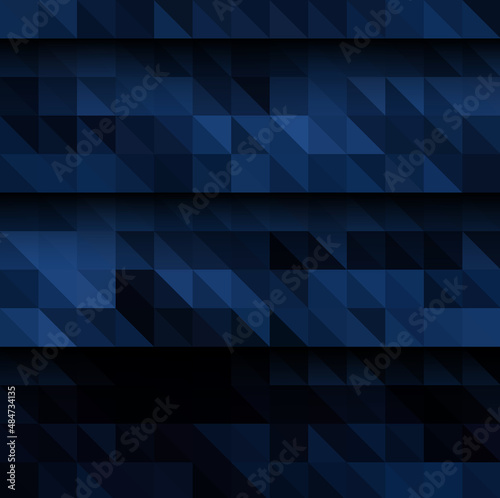 Dark blue polygonal illustration, which consist of triangles. Geometric background in Origami style with gradient.