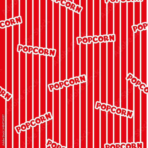 Popcorn box seamless pattern for packaging, boxes, clothes